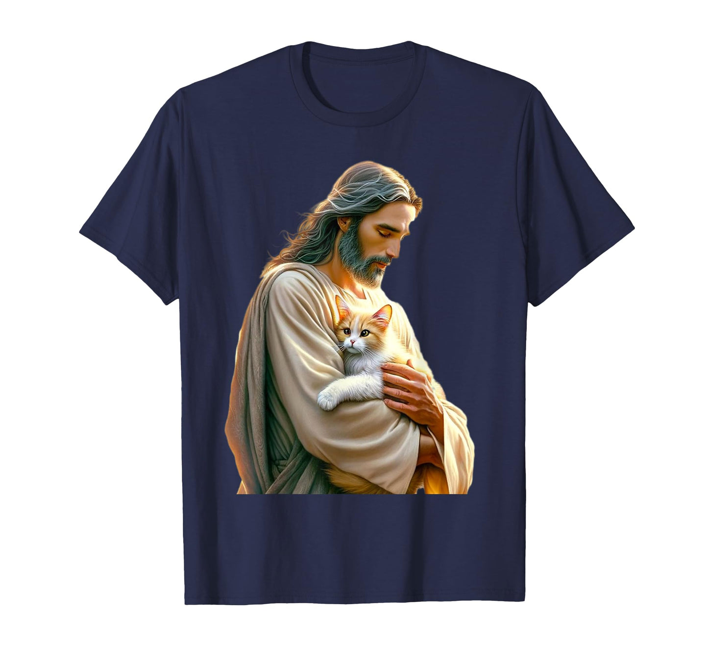 God holding Cat Easter He is Risen Jesus Loves Cats T-Shirt