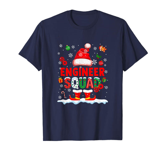 Engineer Squad Men Job Christmas Santa Costume Bow Tie T-Shirt