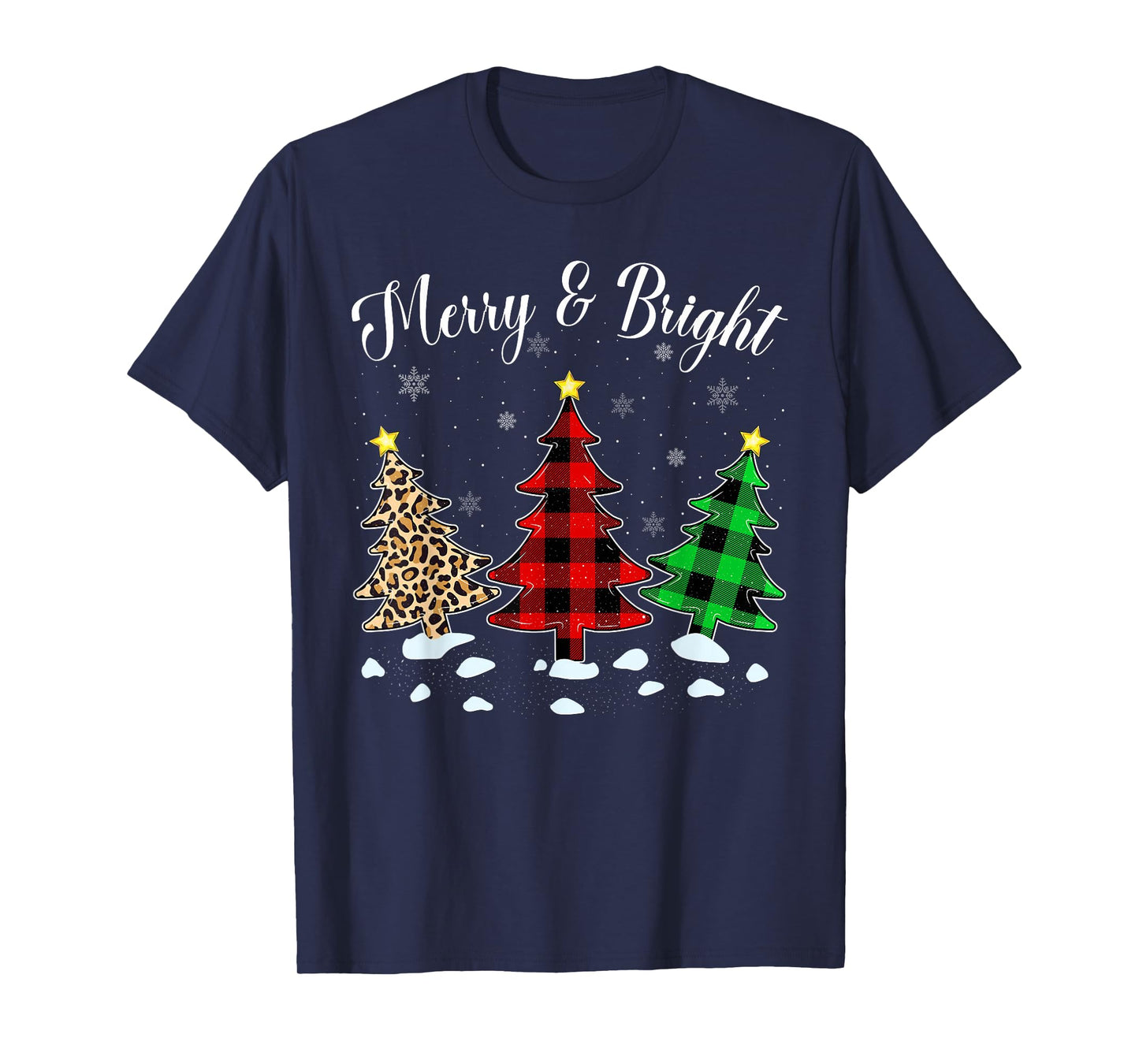 Merry and Bright Matching Family Christmas Tree Pajamas T-Shirt