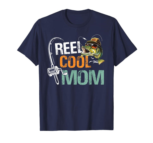 Reel Cool Mom Fishing Mom Birthday Vintage T-Shirt