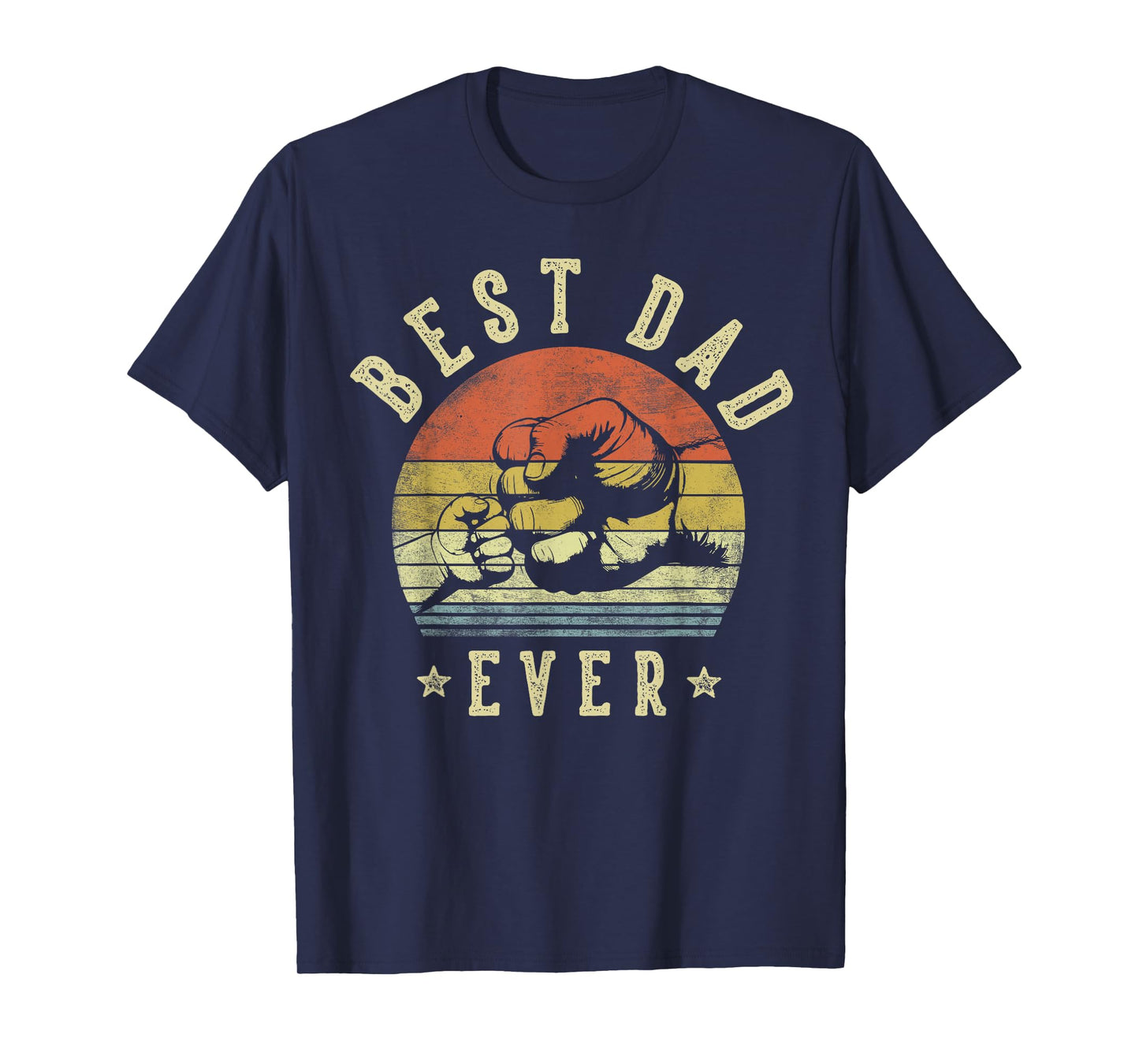 Best Dad Ever - Retro Fist Bump Vintage Design Dad T-Shirt