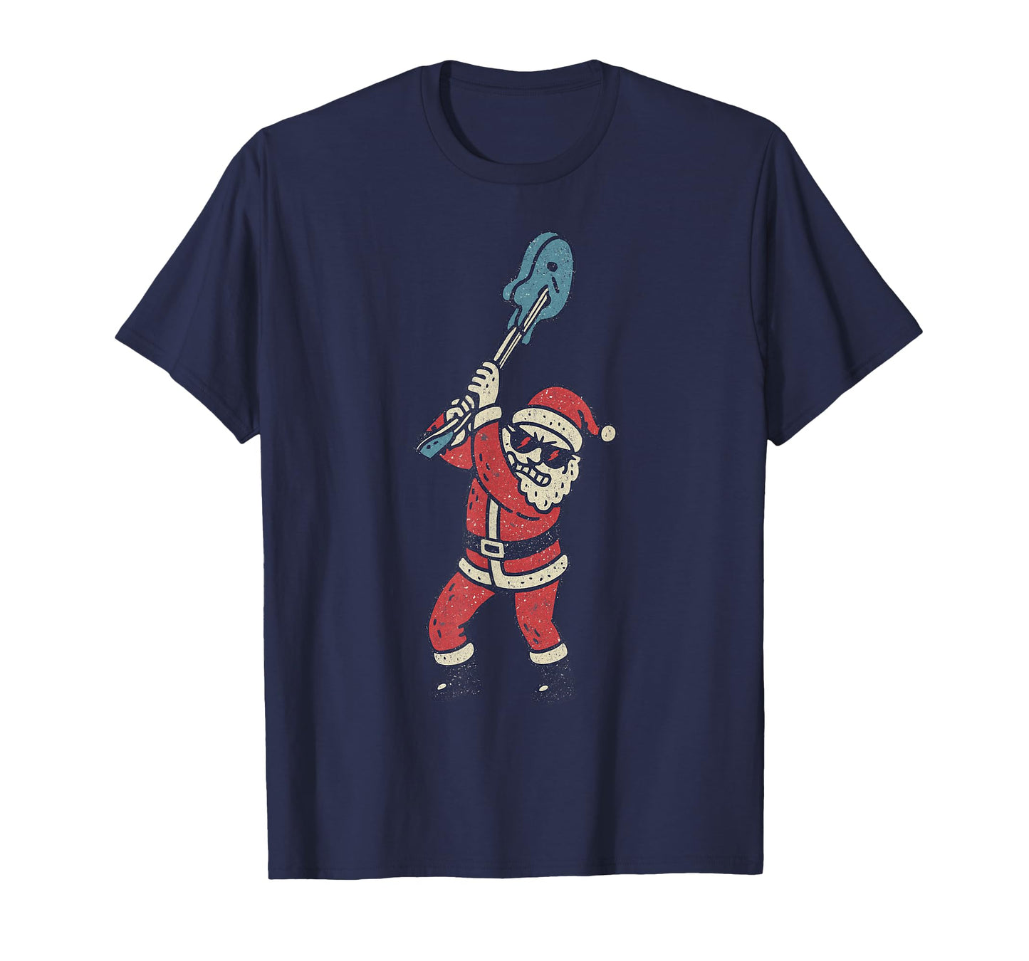 Santa Playing Rock Guitar Christmas Vintage Funny Xmas T-Shirt