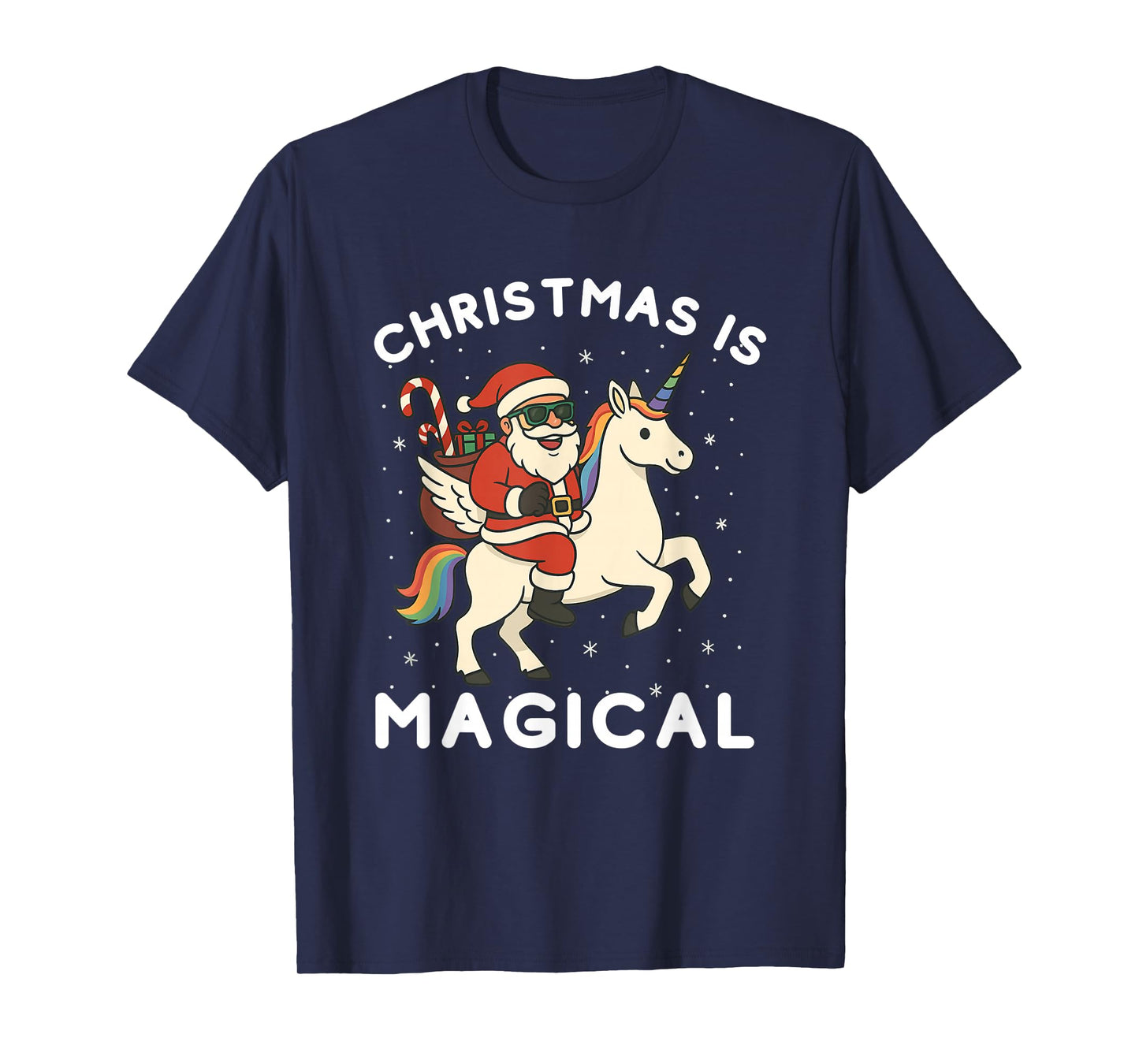 Christmas is Magical Santa Riding A Unicorn T-Shirt