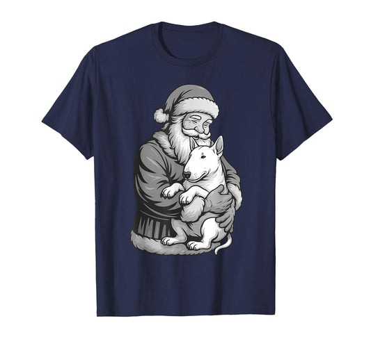 English Bull Terrier Santa Claus Christmas Dog Lover T-Shirt