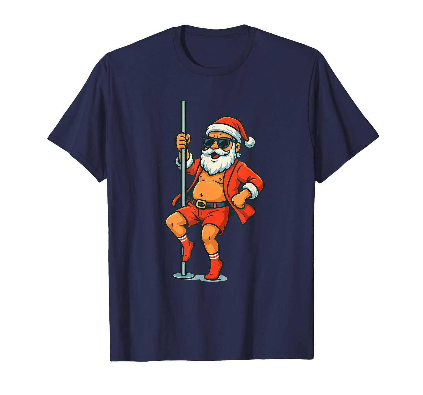 Pole Dancer Costume in Festive Look for Santa Claus Lovers T-Shirt