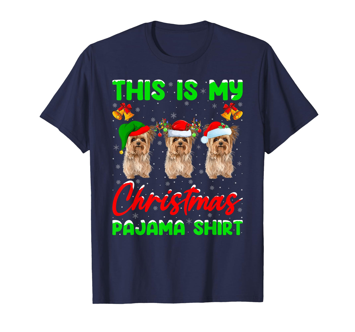 This is My Christmas Pajamas Funny Yorkie Dog Christmas T-Shirt