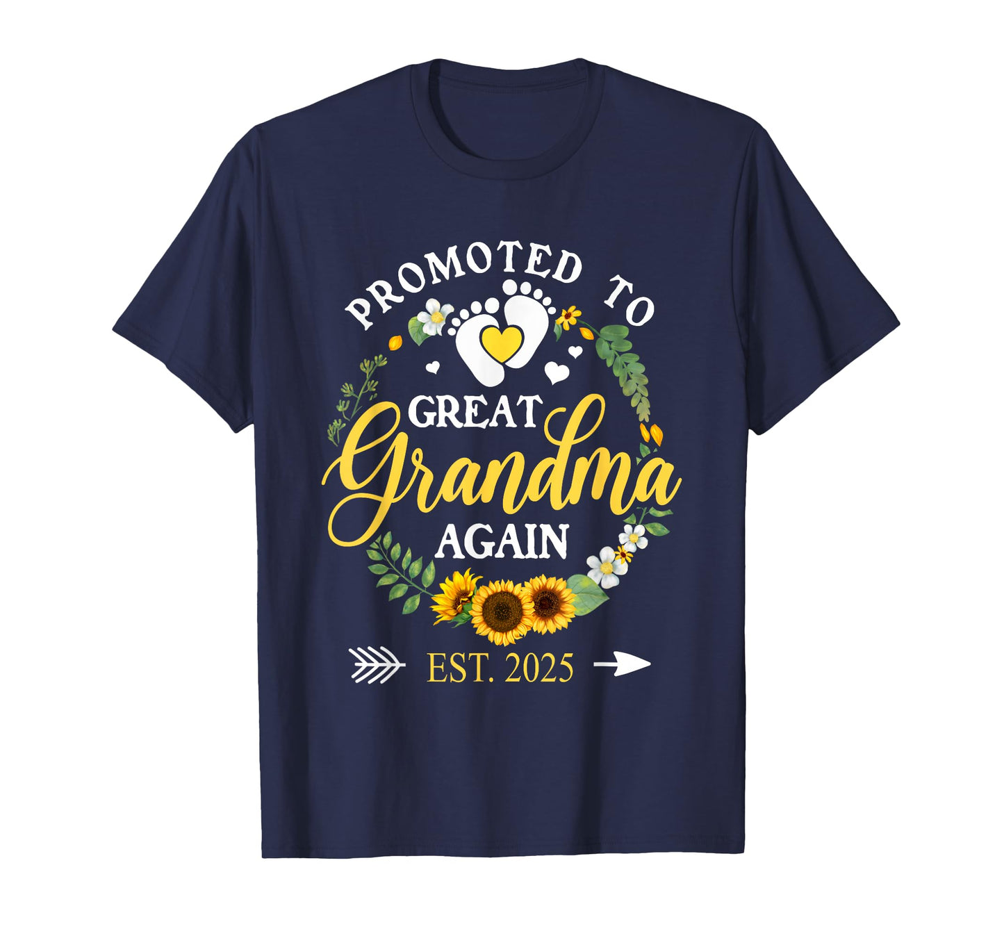 Promoted to Great Grandma Again 2025 Pregnancy Announcement T-Shirt