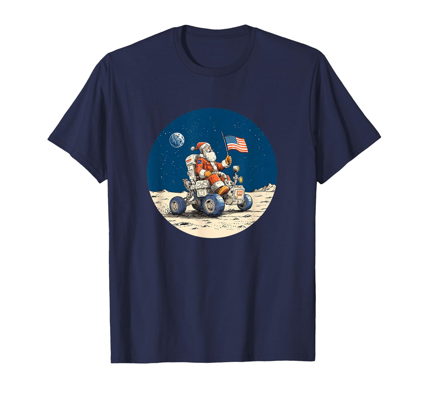 Santa Claus Space Look for Christmas on Moon Costume T-Shirt