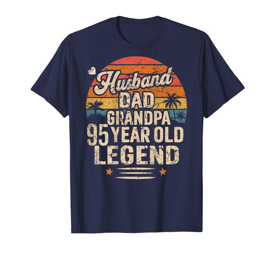 (Back) Legend Husband Dad Grandpa 95 Year Old 95th Birthday T-Shirt