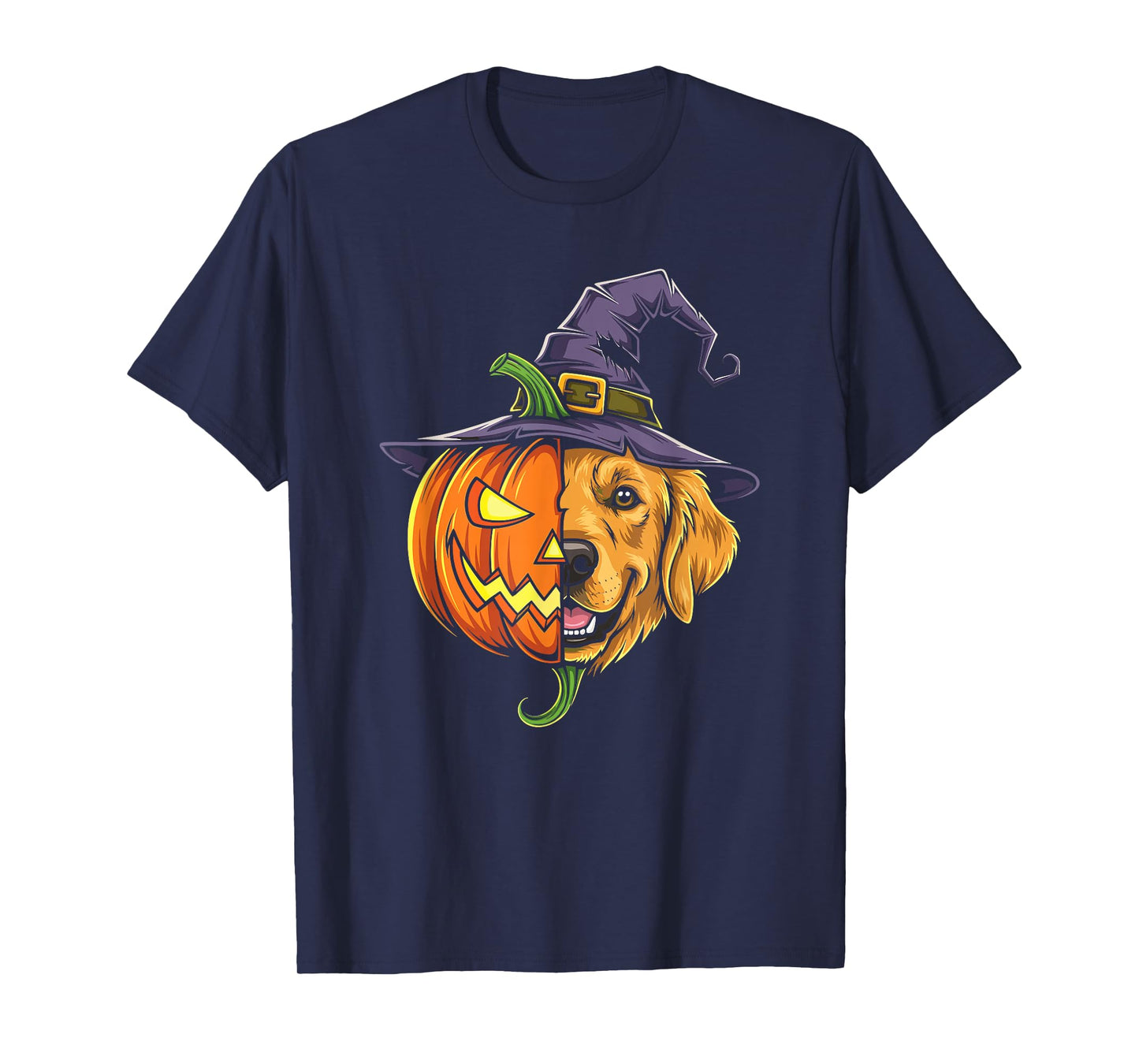 Golden Retriever Pumpkin Jack O Lantern Halloween Kids Mens T-Shirt