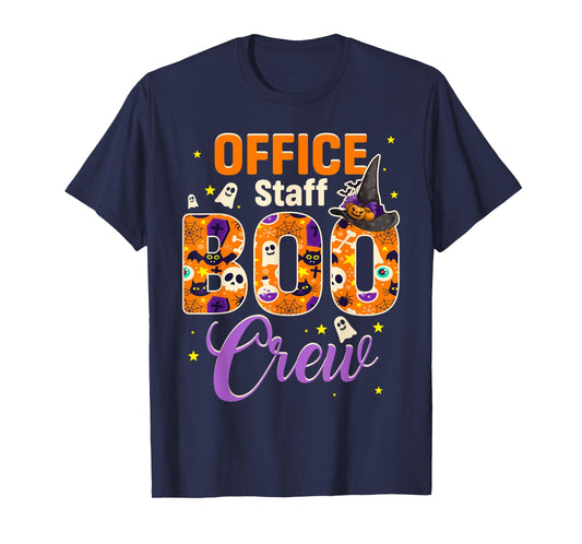 Office Staff Boo Crew Funny Halloween Matching Costume T-Shirt