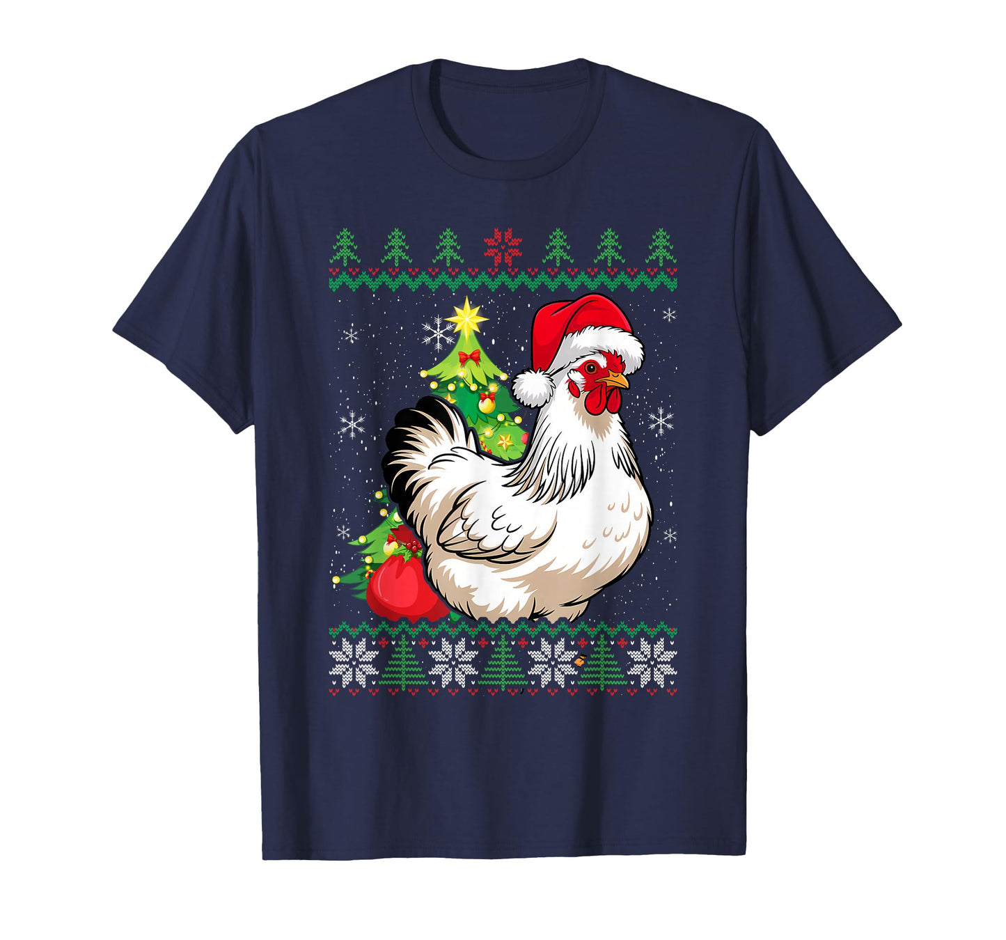 Santa Chicken Ugly Sweater Animals Christmas Pajama T-Shirt