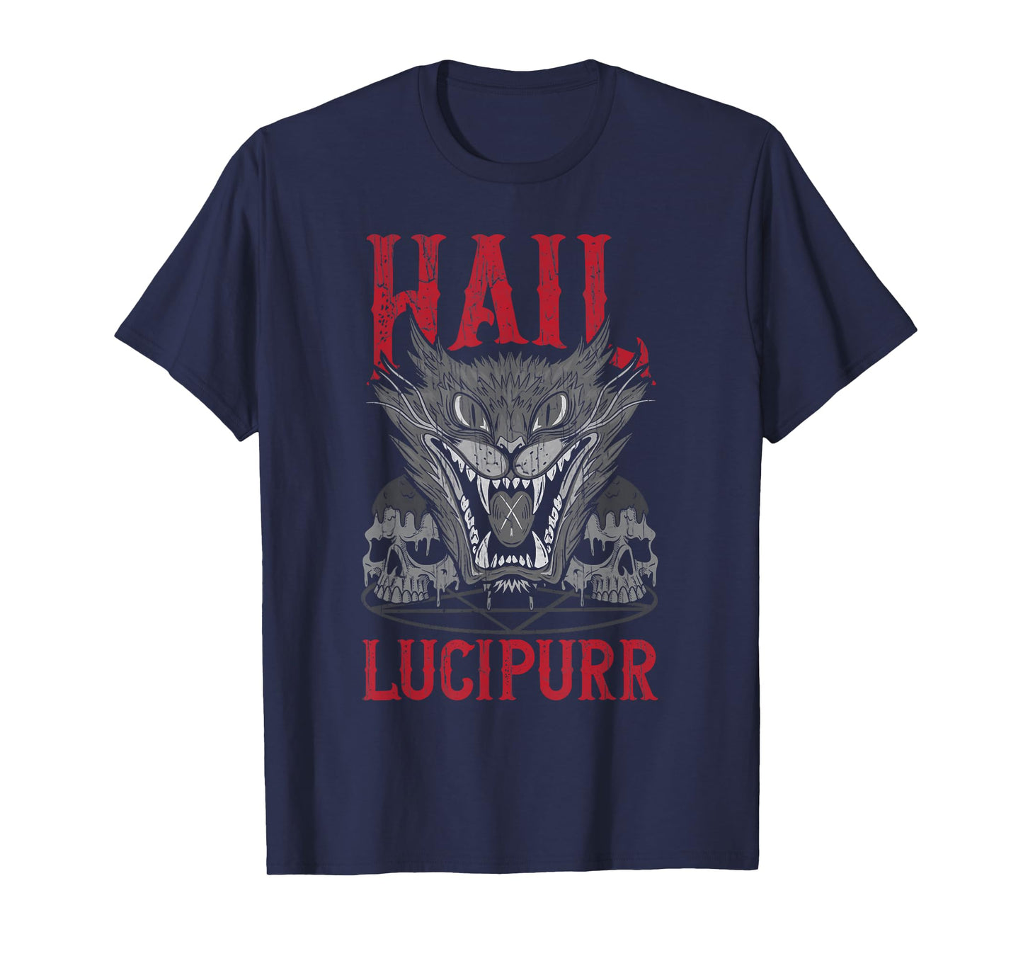 Hail Lucipurr Death Metal Cat Satan Men Women T-Shirt