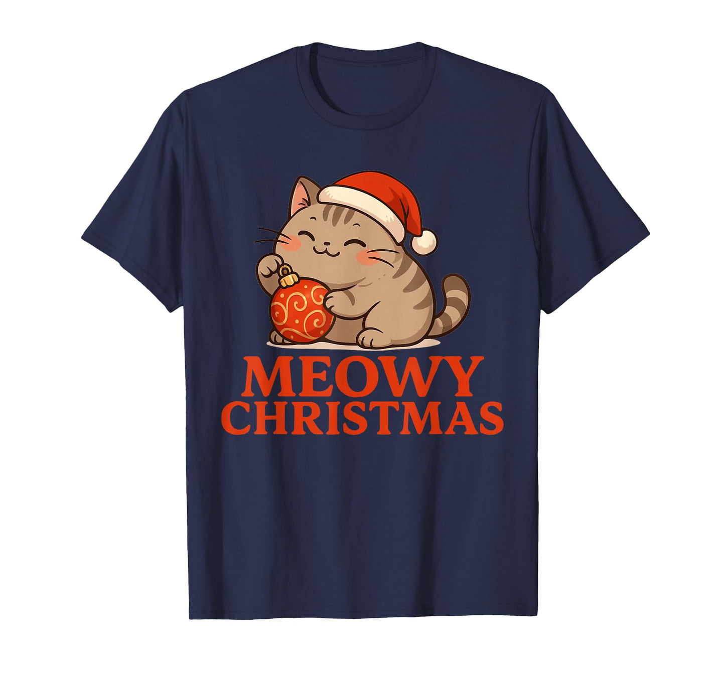 Chonky Cat Kawaii Kitten Meowy Christmas Anime T-Shirt