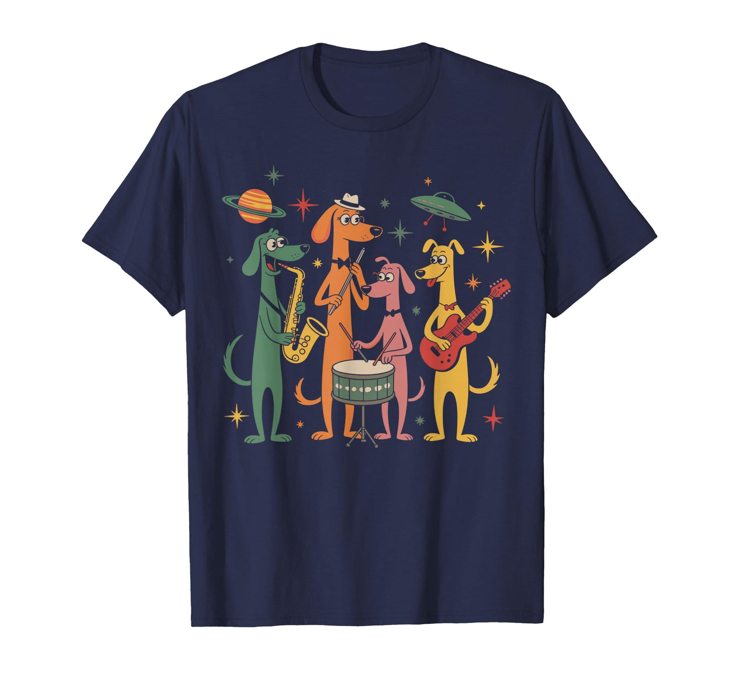 Mid Century Modern Band Dogs Retro 50s 60s Style T-Shirt
