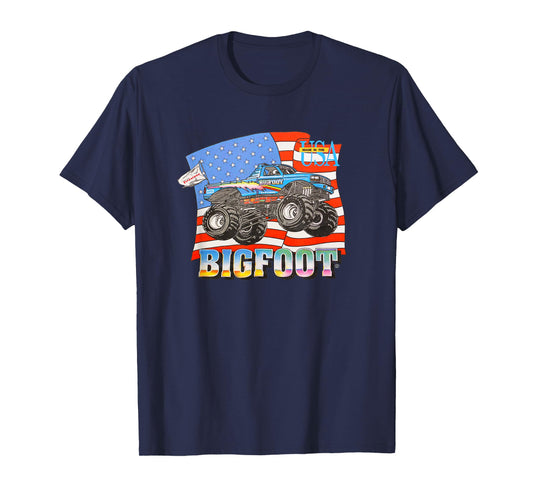 90's BIGFOOT Cruiser With American Flag Backdrop T-Shirt