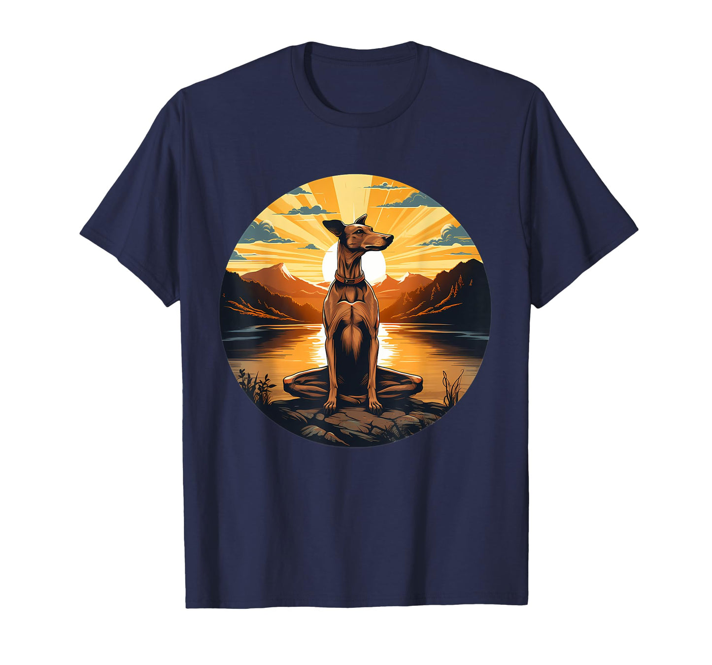 Greyhound Dog Meditation Yoga Men Women Girls Kids T-Shirt