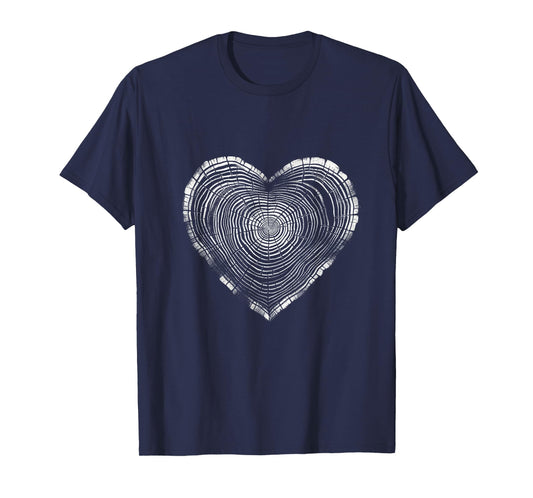 Retro Tree Trunk Heart Nature Wildlife Trees Outdoor Forest T-Shirt