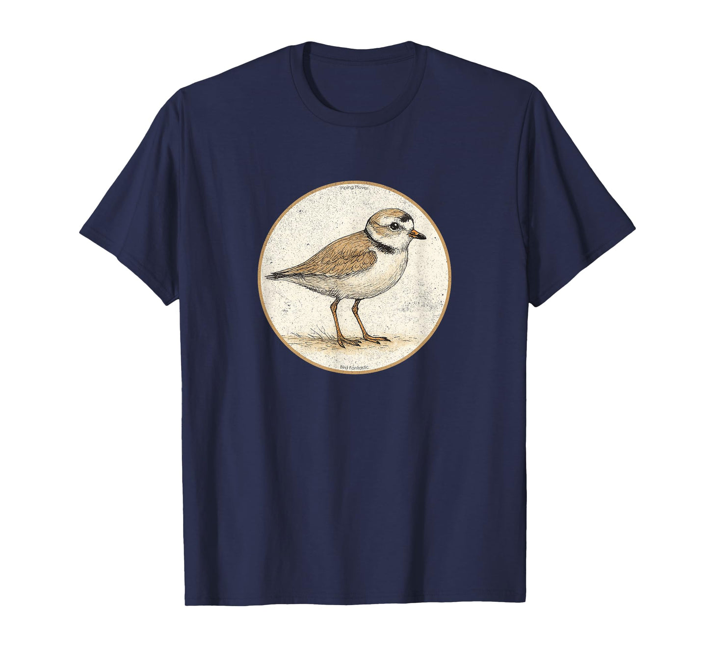 Colorful Retro Piping Plover Bird Design T-Shirt