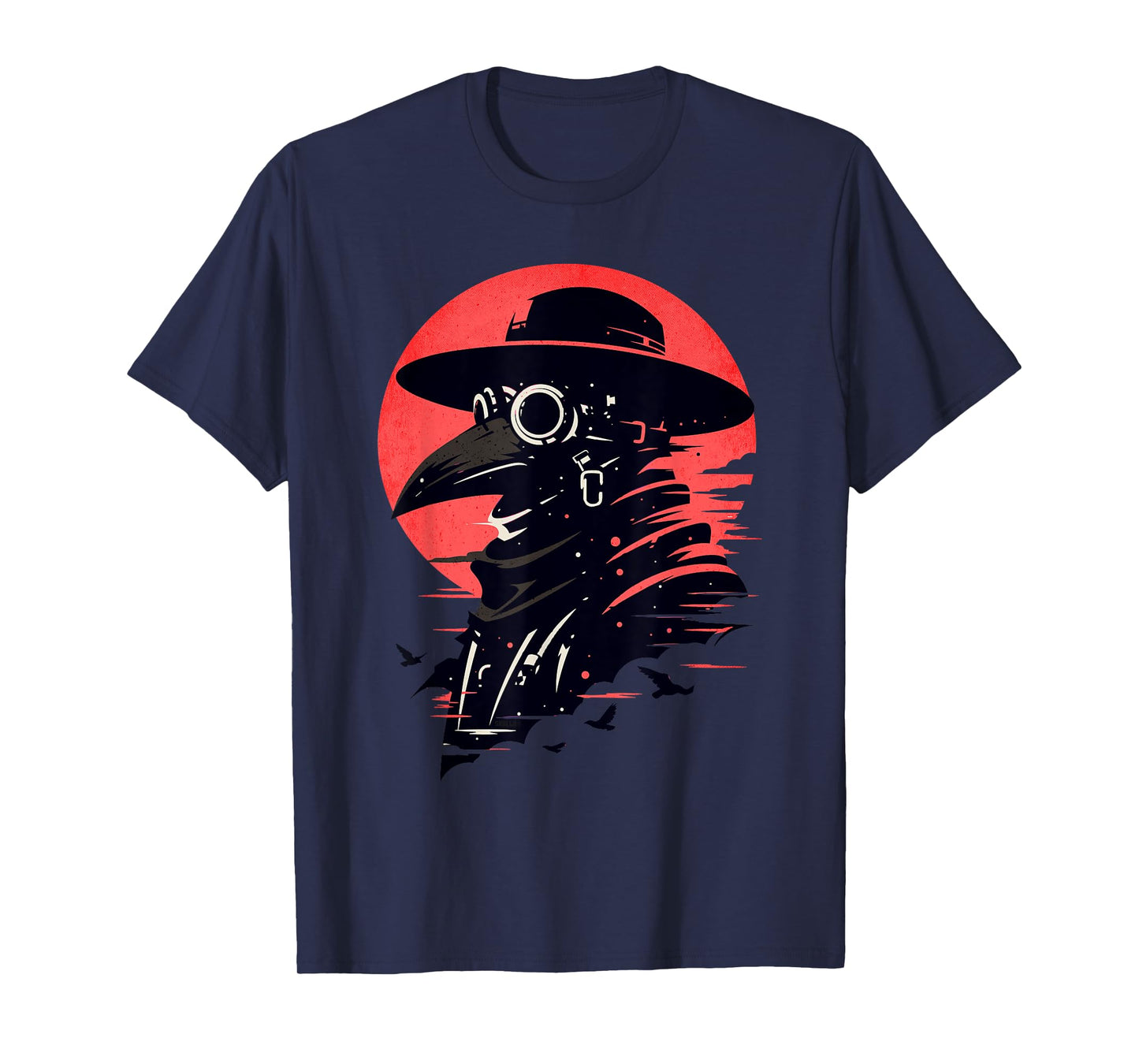 Gothic Mask Graphic Steam Punk Themed Plague Doctor Design T-Shirt