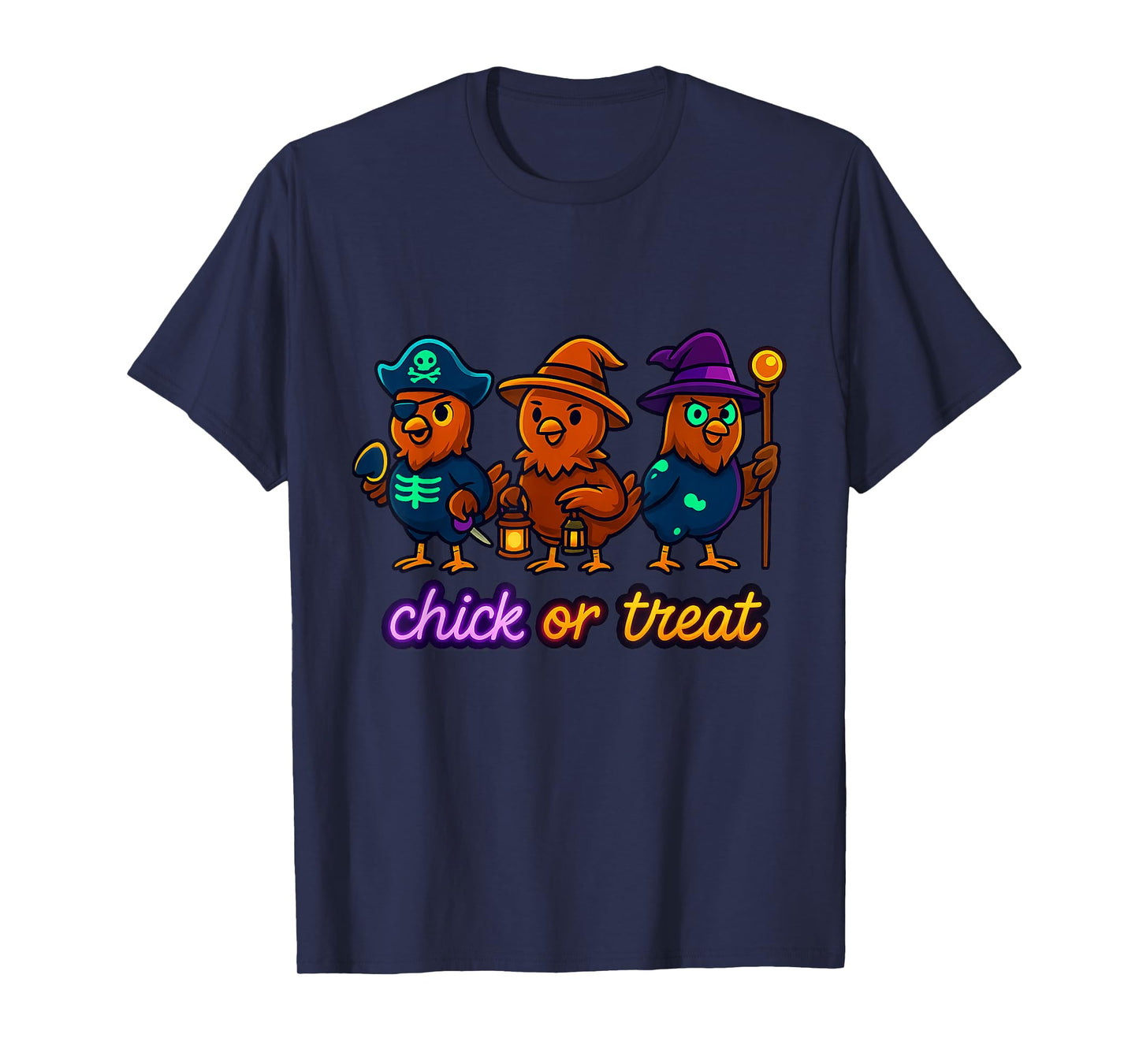 Chick Or Treat Halloween Witch Spooky Chicken Kids T-Shirt