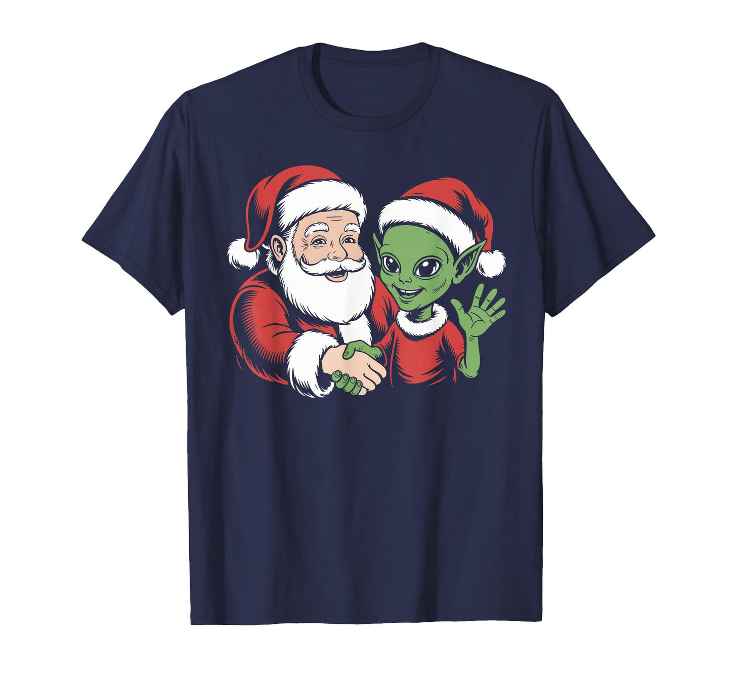 Santa Shaking Alien Hand T-Shirt