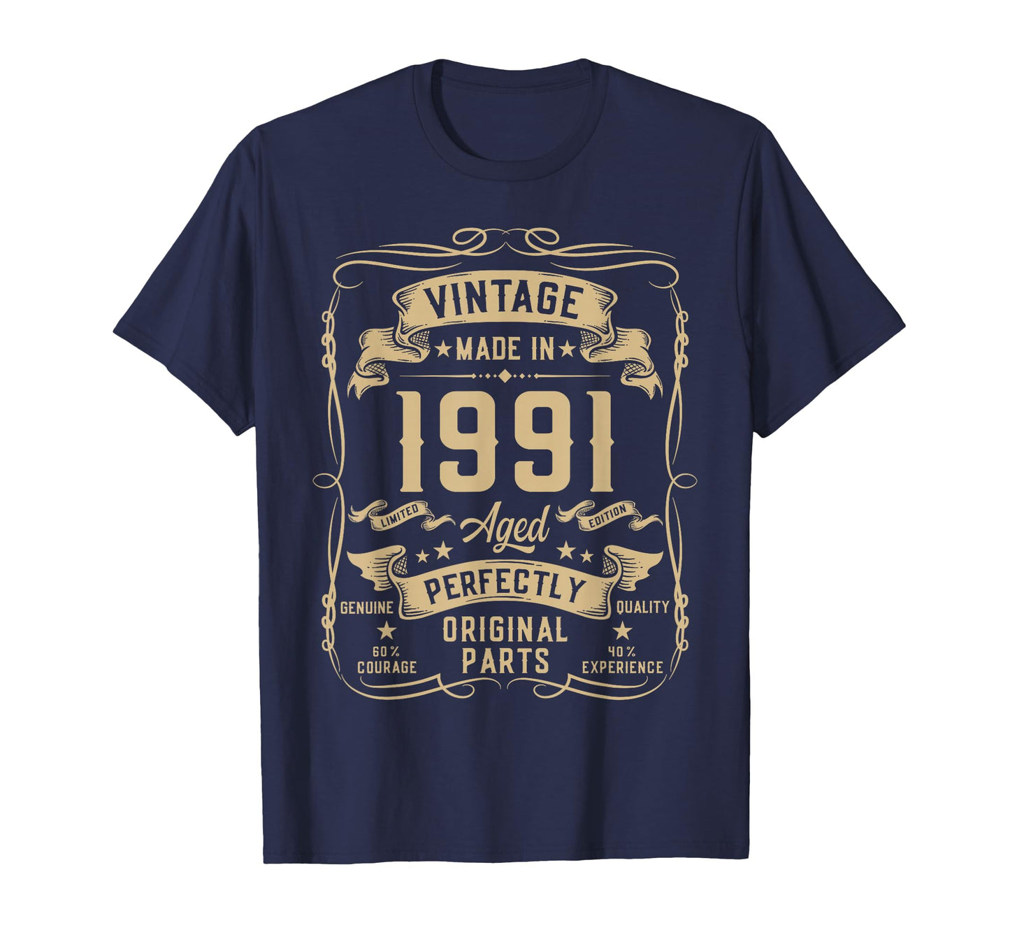 Vintage 1991 34yr 34th Birthday Gifts for Men 34 Years Old T-Shirt