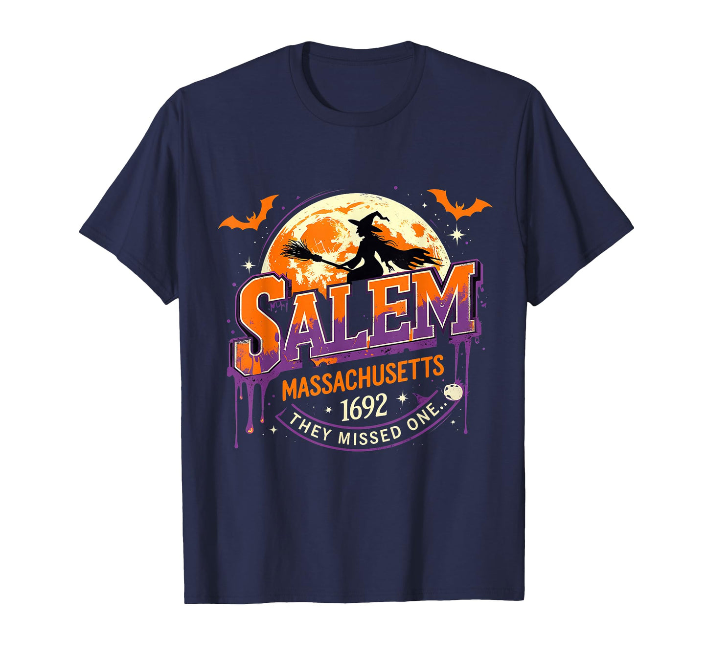 Salem 1692 Witch Retro Halloween Gothic Design T-Shirt