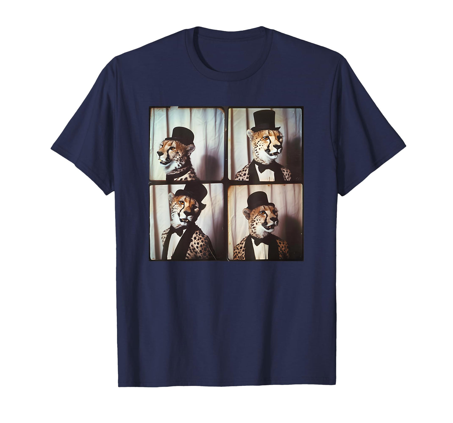 Cheetah In Suit Love Cheetahs Funny Zoo Animal Photobooth T-Shirt