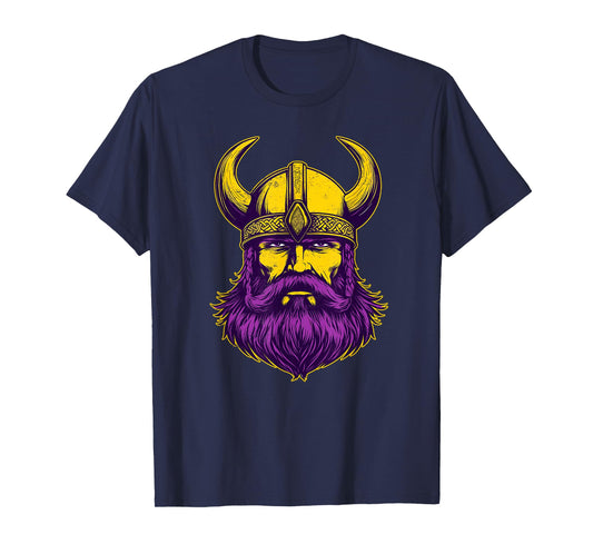 Viking Warrior Helmet Men Distressed Nordic Viking Purple T-Shirt