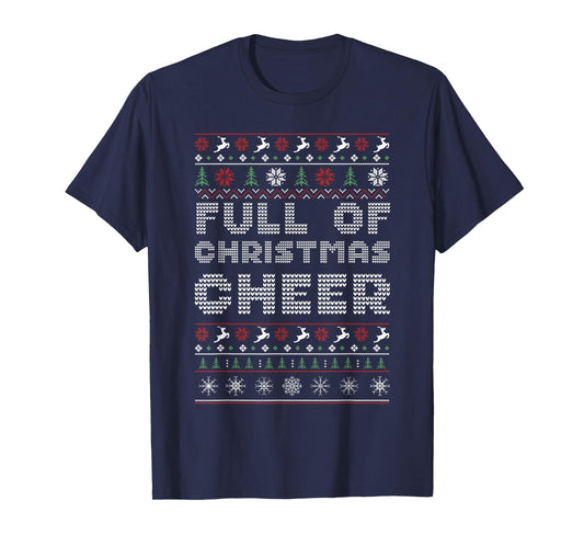Funny Full of Christmas Cheer Beer Ugly Matching Couples T-Shirt