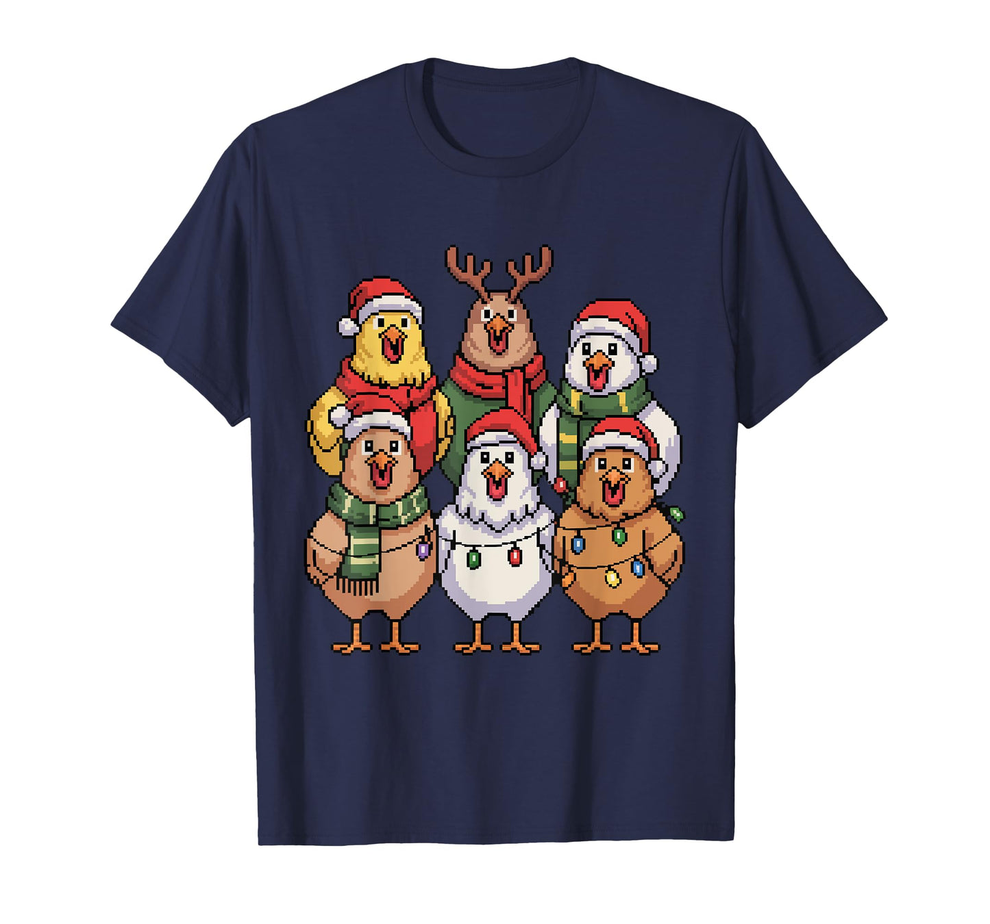 Christmas Lights Chicken Santa Funny Xmas Tree for Men Women T-Shirt