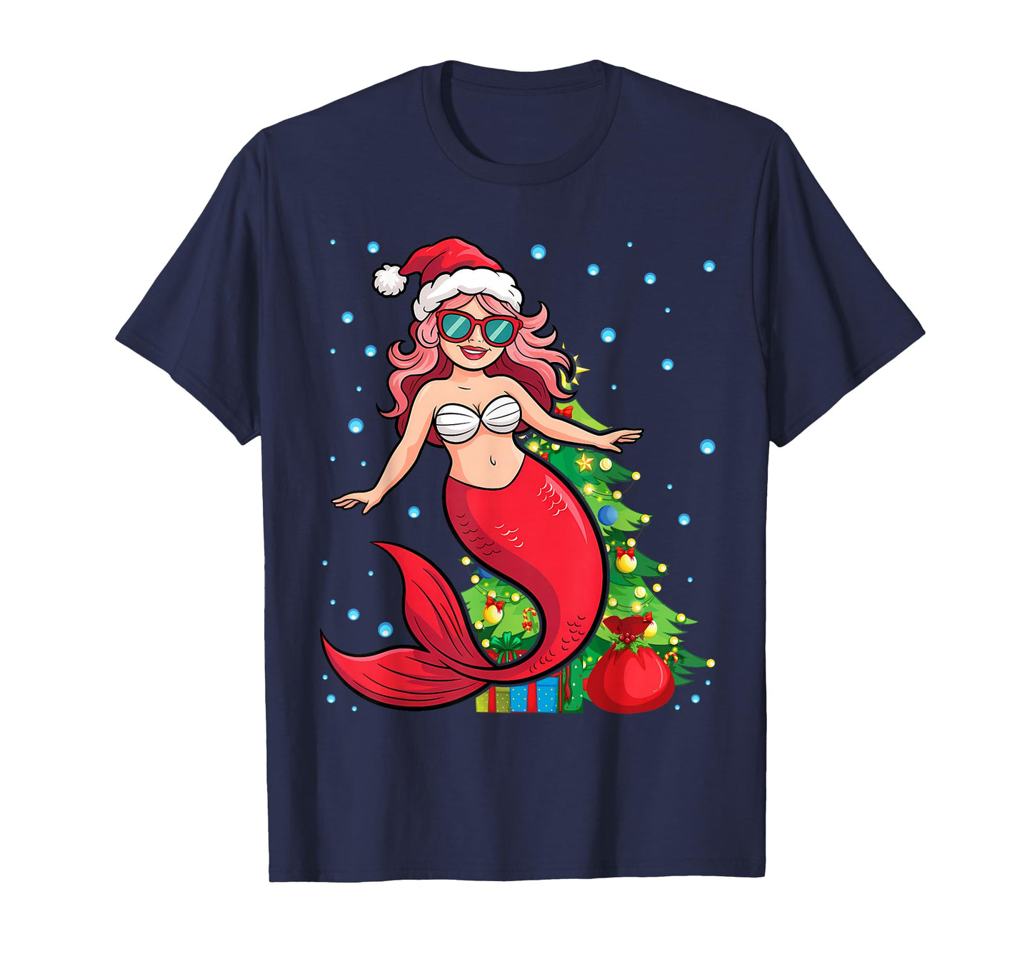 Mermaid Christmas Lover Santa T-Shirt