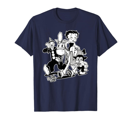 Koko the Clown x Betty x Bimbo Vintage Cartoon T-Shirt