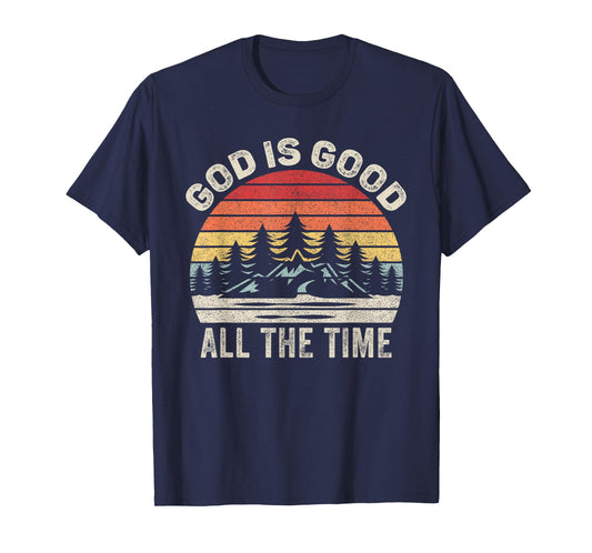 Vintage Retro God Is Good All The Time Christian T-Shirt