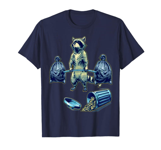 Deadlifting Raccoon Weightlifting Bodybuilding Fitness Gym T-Shirt