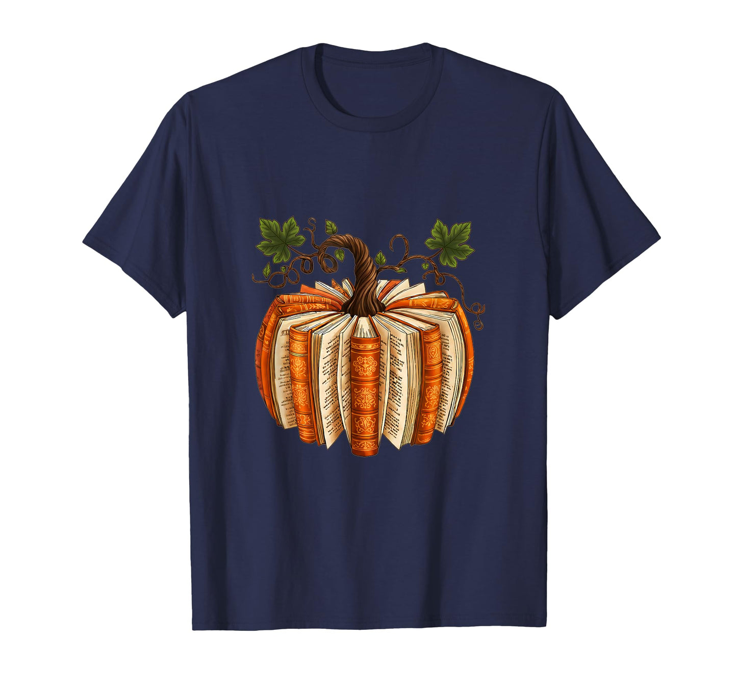 Vintage Pumpkin Books Fall Reading Teacher T-Shirt