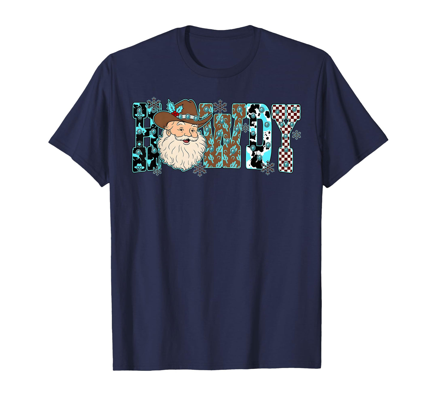 Howdy Christmas Santa Cowboy Cowgirl Western Xmas Rodeo T-Shirt