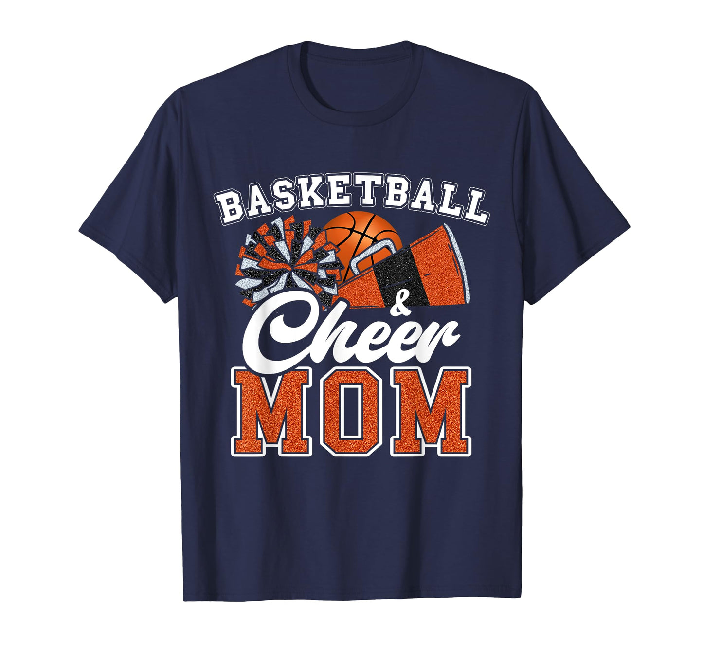 Proud Basketball & Cheer Mom Cheerleader Mom Mama Orange T-Shirt
