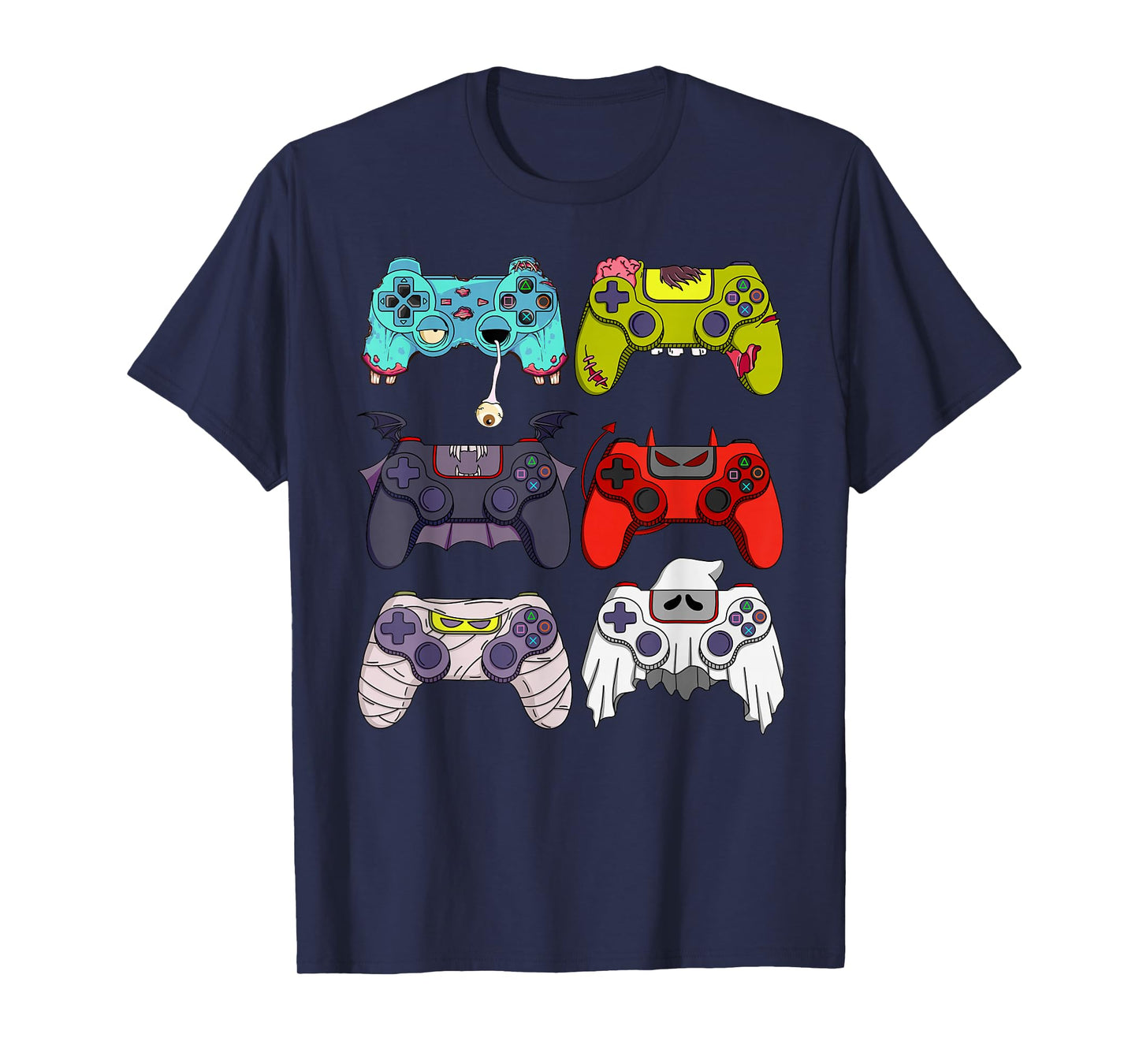 Skeleton Zombie Gaming Controllers Ghost Halloween Boys Kids T-Shirt