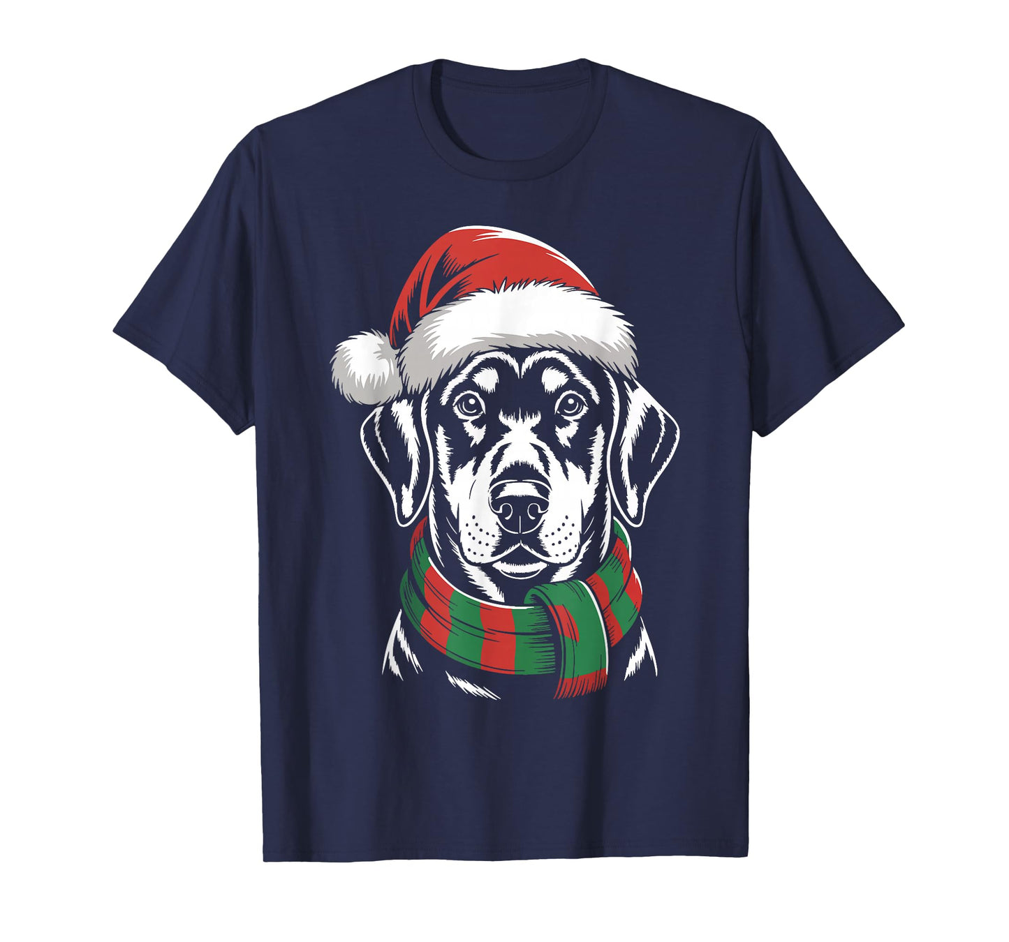 Doberman Pinscher Dog Xmas Santa Hat Scarf Christmas Costume T-Shirt