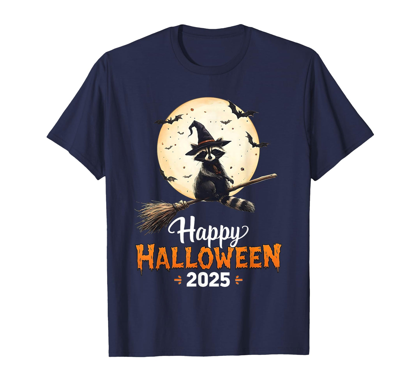 Funny Witch Raccoon Candy Spooky Ghost Halloween Costume T-Shirt