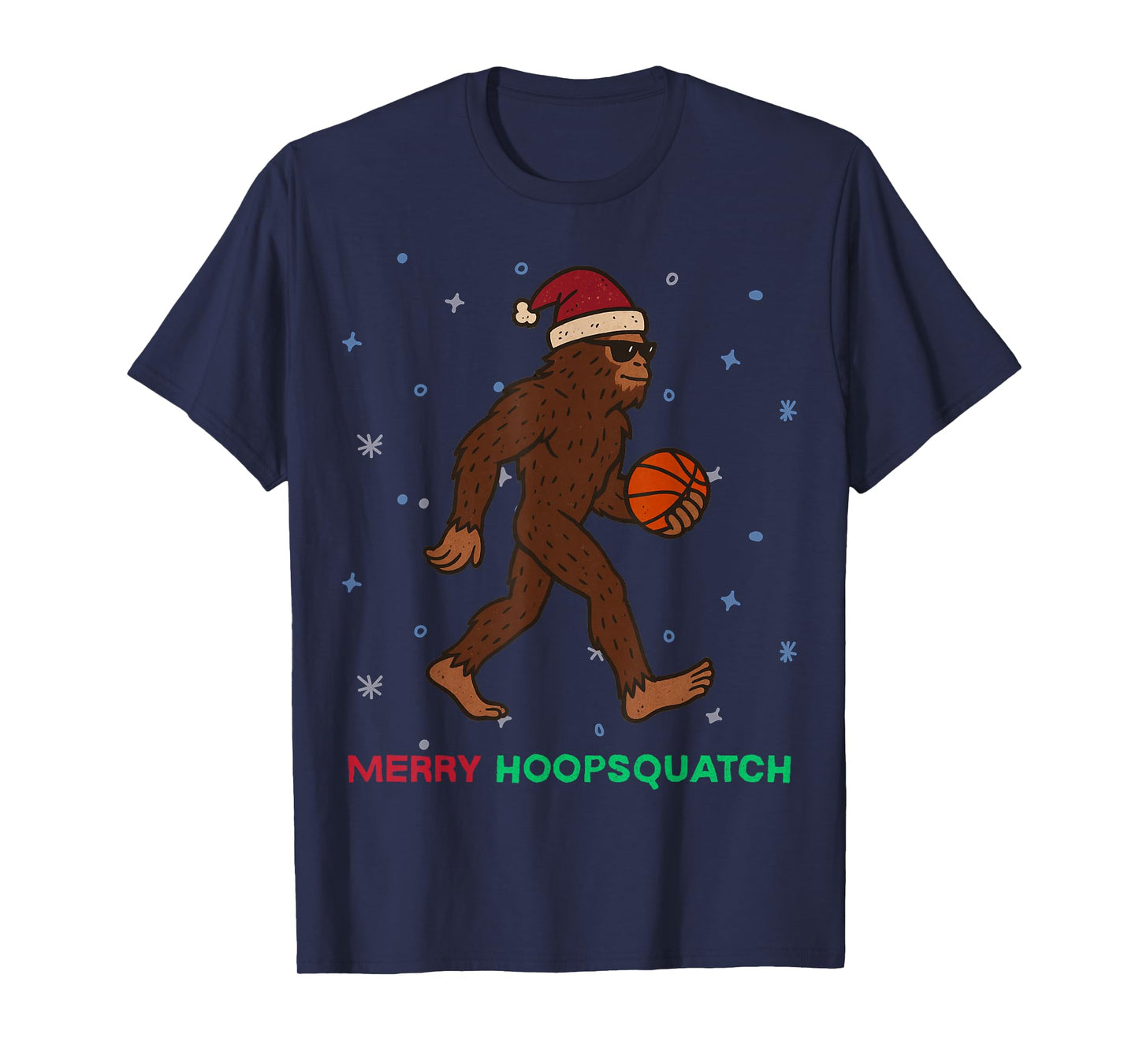 Sasquatch Basketball Xmas Holiday Funny Christmas T-Shirt