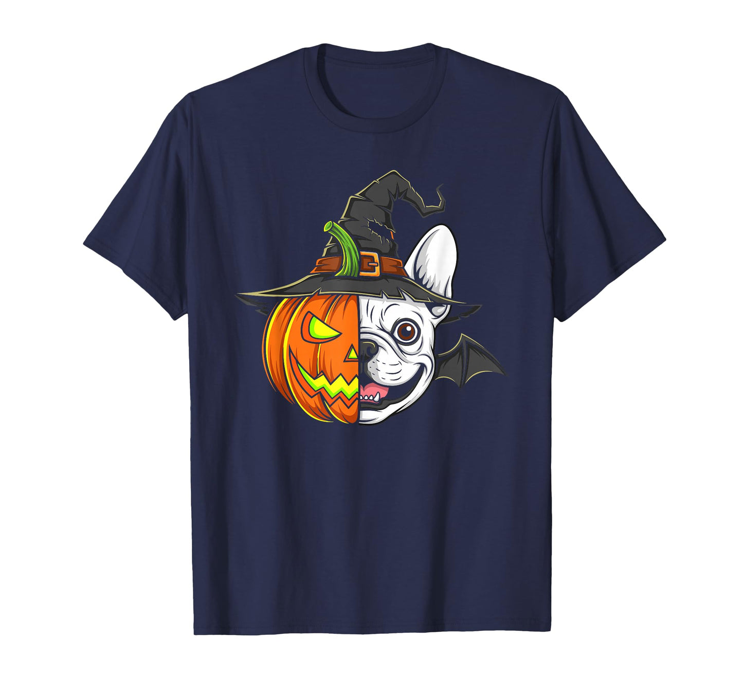 French Bulldog Pumpkin Jack O Lantern Halloween Mens Womens T-Shirt