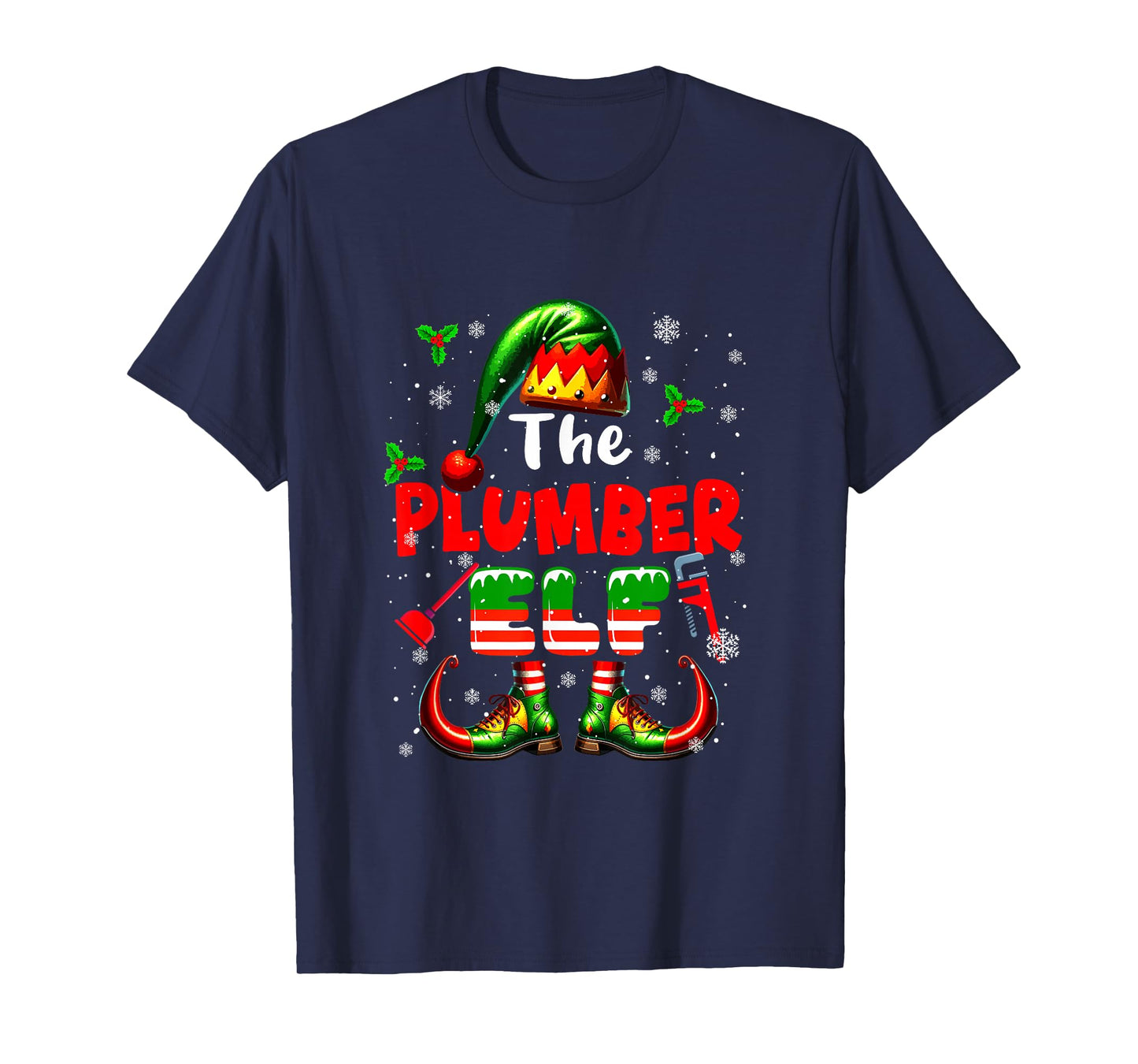 The Plumber Elf Christmas Funny Job Team Matching Parties T-Shirt
