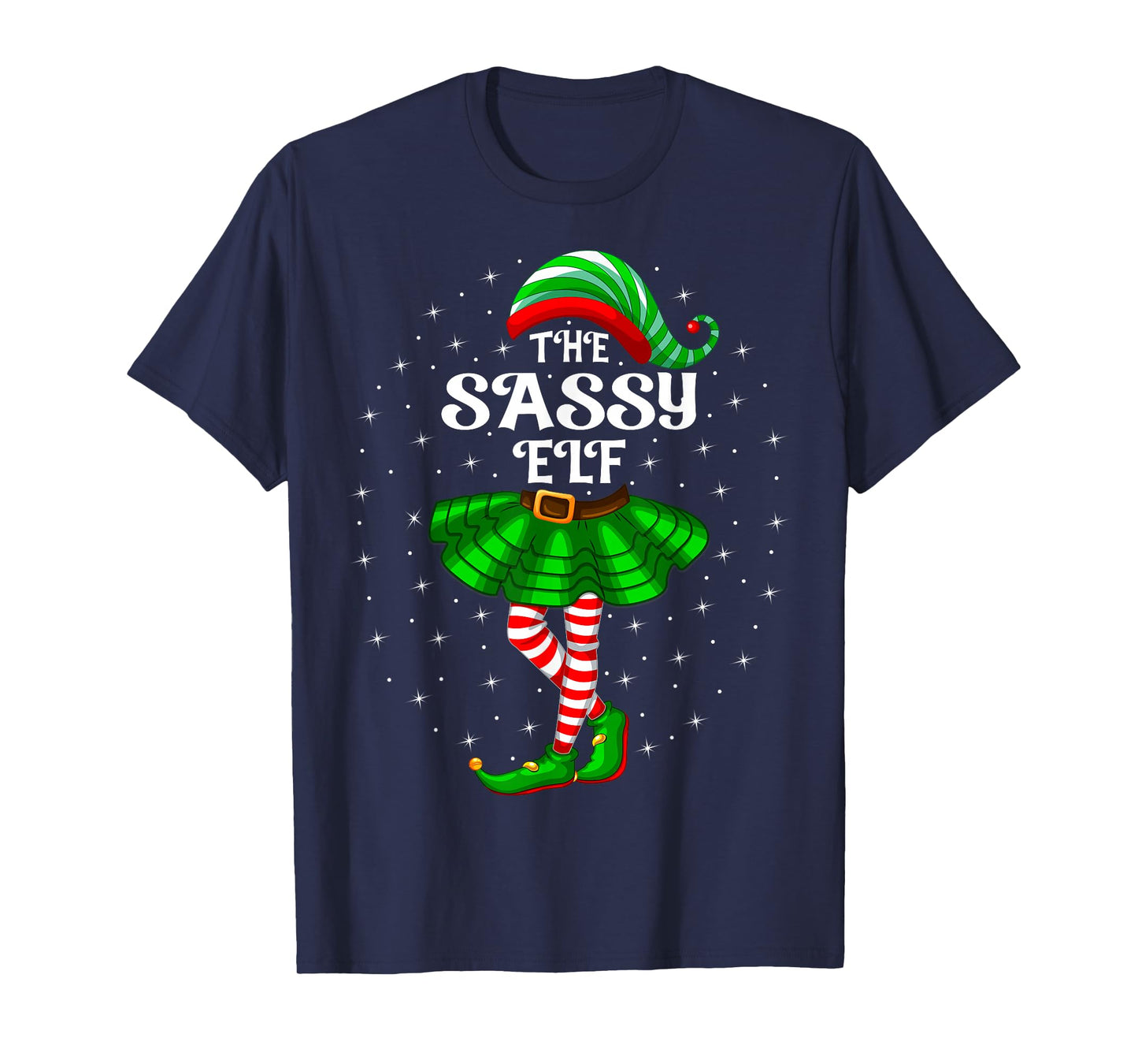 Xmas Family Matching Women Girls Mom The Sassy Elf Christmas T-Shirt