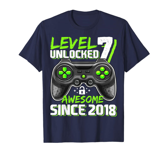 7th Birthday Boy Level 7 Gamer 7 Year Video Game Party T-Shirt