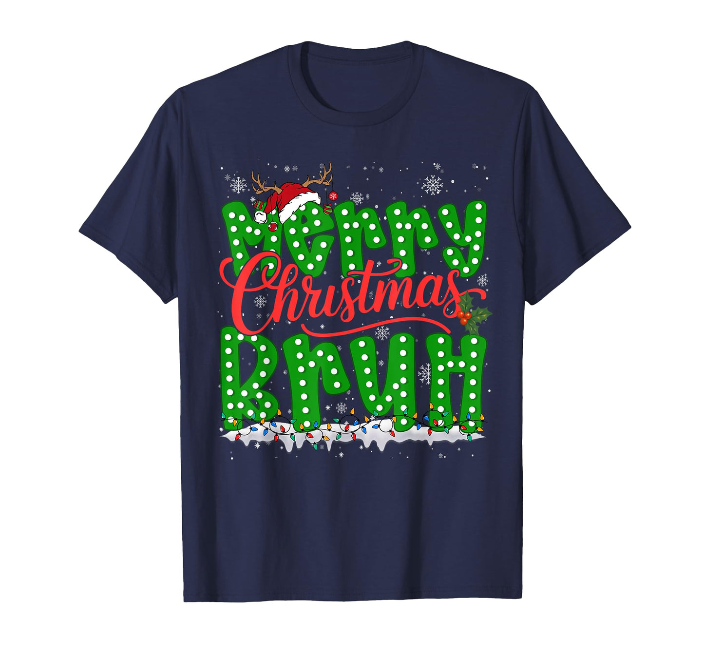 Funny Merry Christmas Bruh Holiday Meme Mens Boys Kids T-Shirt