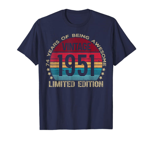 74 Year Old Gifts Vintage 1951 Limited Edition 74th Birthday T-Shirt
