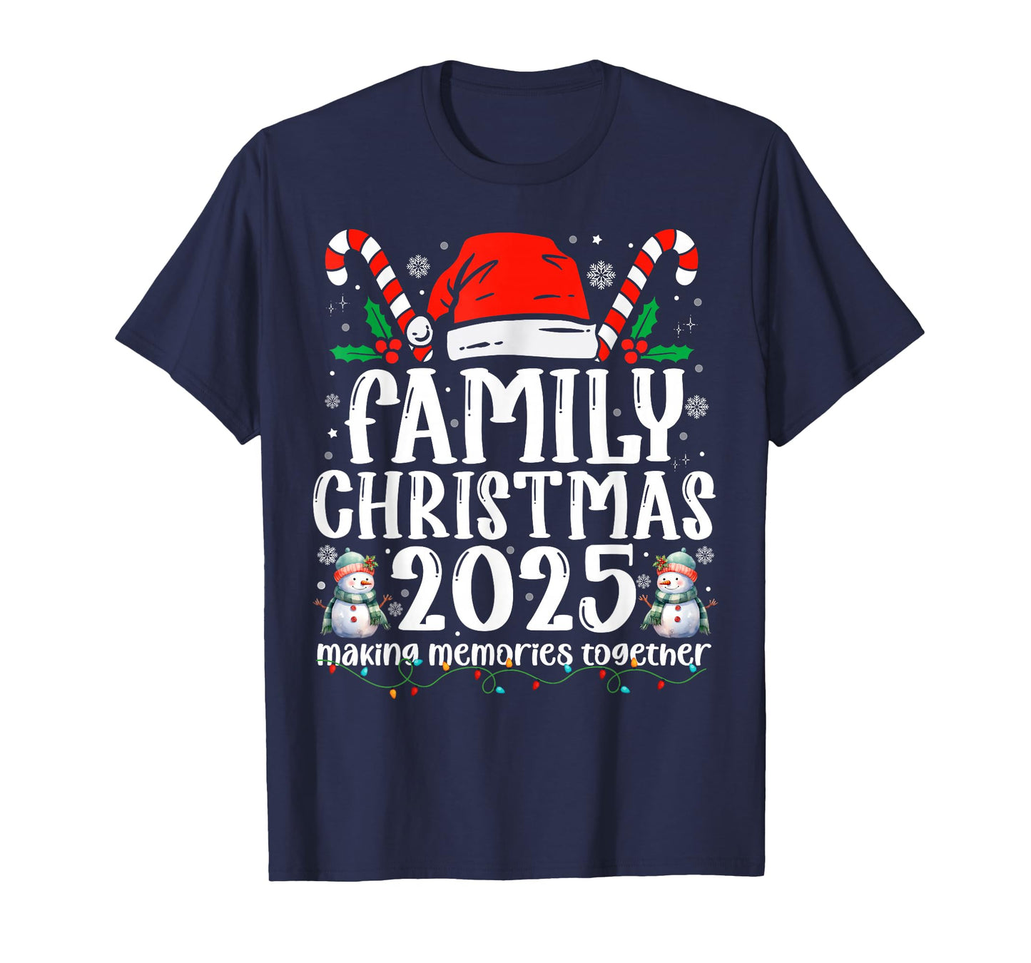 Family Christmas 2025 Santa Hat Squad Matching Group Xmas T-Shirt